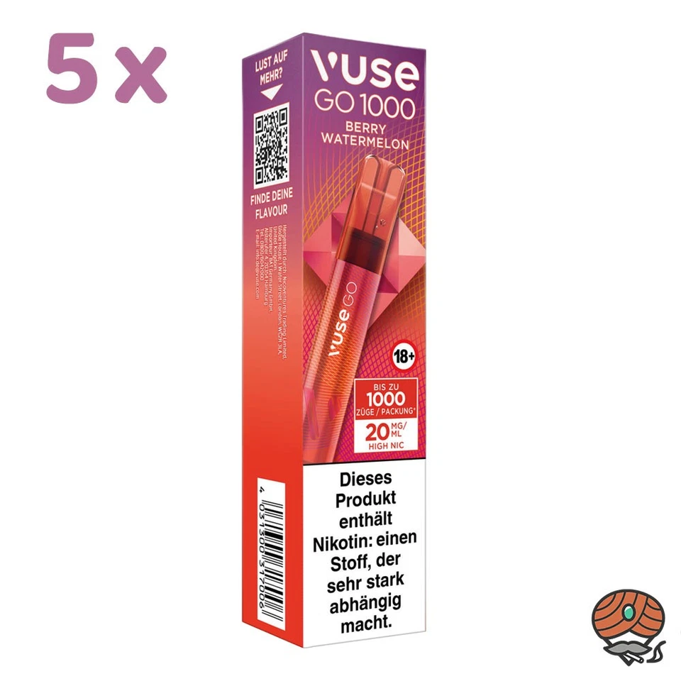 Vuse GO 1000 E-Shisha BERRY WATERMELON 3x 20mg/ml Nikotin max. 1000 Züge