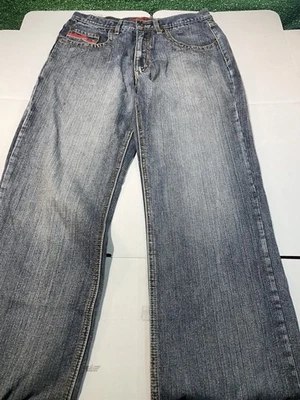 REQUEST JEANS Men's Blue Vintage Denim Pants Graphic Pocket size 34x32  Y2K RARE - Image 1 of 4