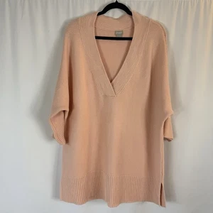 Suéter Top Chico's Rosa Claro 100% Algodón Tejido Cuello en V Manga 3/4 Talla:2 - Imagen 1 de 12