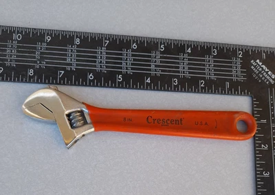 Crescent Crestoloy 8" Llave Ajustable EE. UU. Mango de Goma Rojo Foto 1 de 4