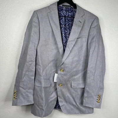 Indochino Blazer Jacket Sports Coat Men's Gray Sz 42 100% Linen NWT - Image 1 of 4