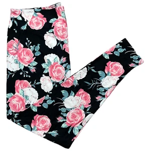 Girls S/M LuLaRoe ~ PINK ROSES PATTERN ~ Leggings; KIDS SIZES 2-8 - Picture 1 of 3