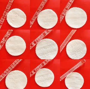 Embossing Acrylic Clear Rolling Pin Logo Carved Texture Fondant Polymer Clay - Picture 1 of 12