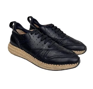 TOD'S Size 38 Brogue Espadrilles Black Leather Sneakers Trainers - Bild 1 von 15