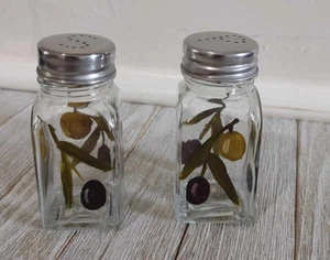 Salero y pimentero de vidrio diseño oliva  - Imagen 1 de 2