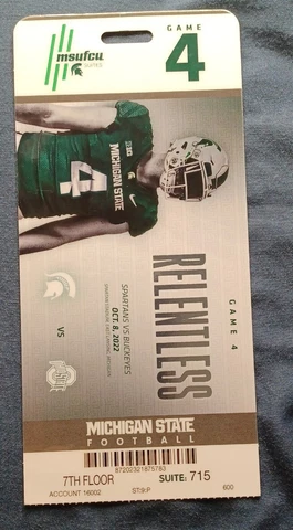 2022 Michigan State Spartans Ohio State Buckeyes Football Plastic Ticket Stub Cover