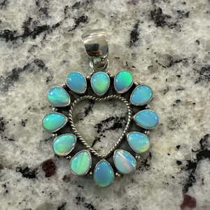 Heart Opal Sterling Silver Pendant - Picture 1 of 3