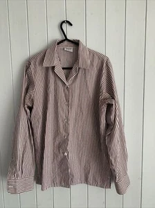 BANNER girls school blouse Maroon/white Striped Revere Neck Size 34”/86 Cm - Picture 1 of 5