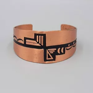 Kupferfarbenes Southwest Design Armreif Armband schwarz Emaille - Bild 1 von 10