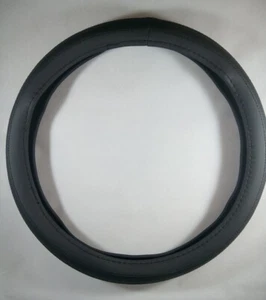 Black Easy Slip-On Style PU Steering Wheel Cover Perfect Fit Non-Slip Handling - Picture 1 of 6