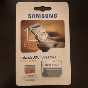 SAMSUNG EVO Plus 128GB MicroSD Micro SDXC C10 Flash Memory Card w/ SD Adapter - Photo 1 sur 3