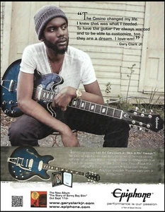 Gary Clark Jr. Signature Epiphone Blak & Blu Casino anuncio de guitarra 2015 anuncio - Imagen 1 de 3