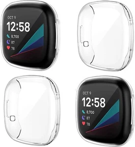 NANW 4-Pack CLEAR Screen Protector Case Compatible with Fitbit Sense/Versa 3 - Zdjęcie 1 z 8