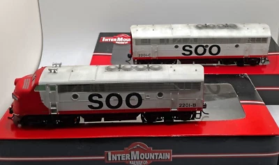 HO INTERMOUNTAIN 49081S EMD F7A F7B SOO LINE 2201-B 2201-C DCC SOUND WEATHERED - Image 1 of 4