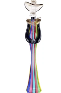 MURANO Art Glass Lady in Hat Figurine by Formia Hand Blown Italy Striped New - Picture 1 of 9