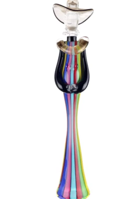 MURANO Art Glass Lady in Hat Figurine by Formia Hand Blown Italy Striped New - Image 1 of 4