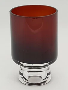 Ruby red & clear glass vintage Art Deco antique tumbler glass - Picture 1 of 8
