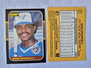 JESSE BARFIELD CARDS You Pick TOPPS Fleer Donruss Leaf Score UpDeck 1983 to 1992