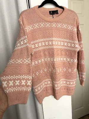 Suéter Tejido Isla Justa Rosa Navidad Mujer Lizsport 100% Algodón Mediano De Colección Foto 1 de 4