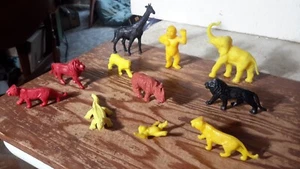 M P C Jungle Wild Animals Gorilla Elephant Lions Plastic Playset Figures - Picture 1 of 6