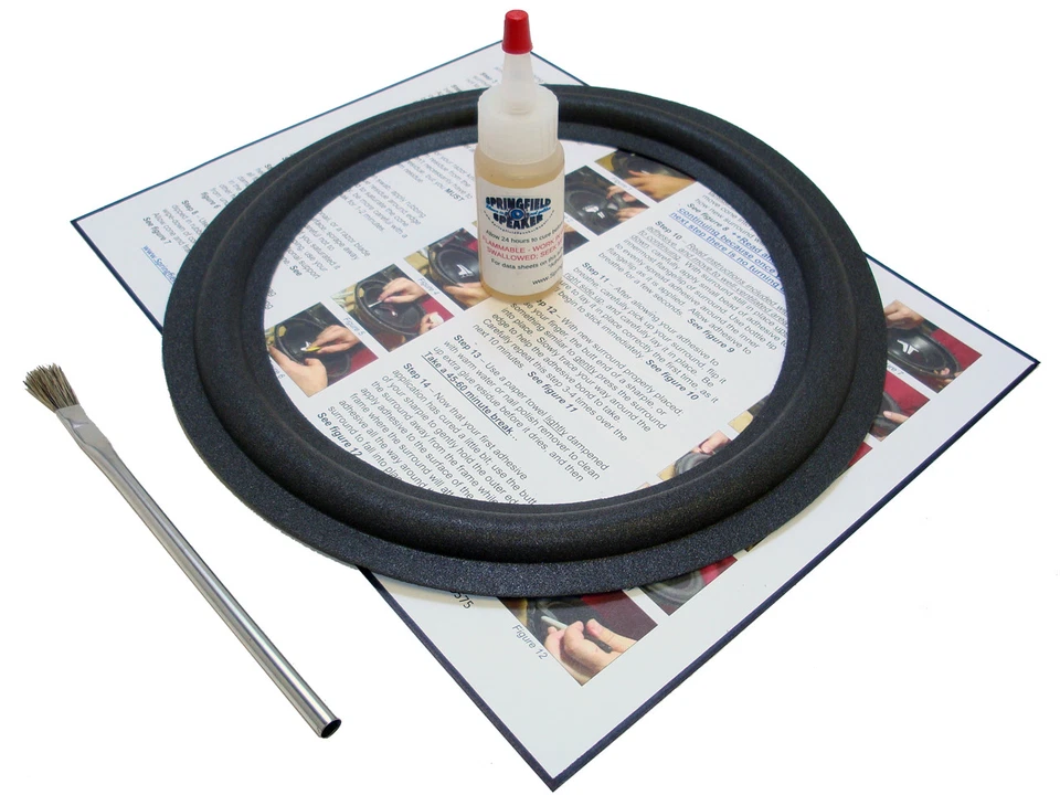 SPRINGFIELD SPEAKER Paradigm Single Subwoofer Foam Surround Repair Kit - PDR10, PS-1000, v.3 - 1A10