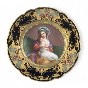 19th C. Severs Hand Painted Portrait Plate - Picture 1 of 7