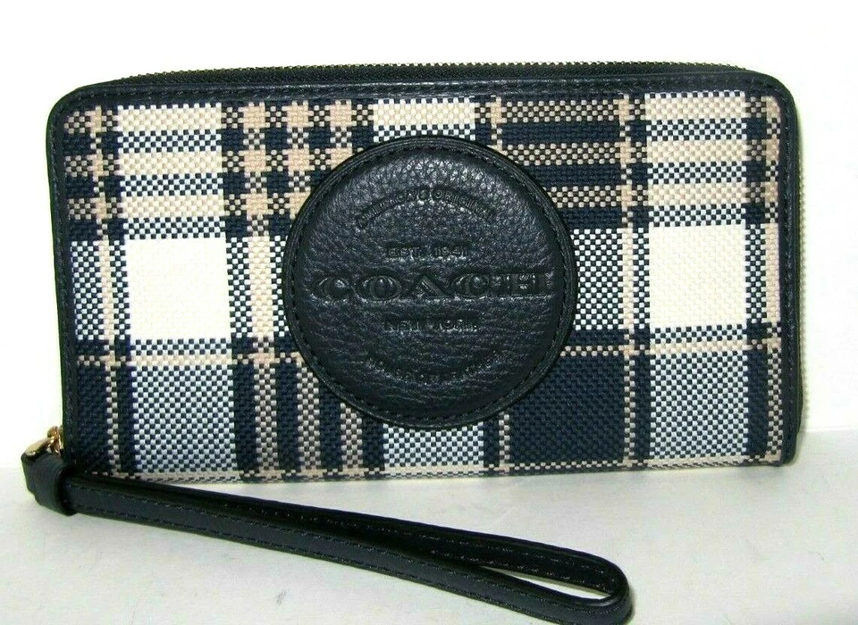 Coach New York C8680 Long Wallet For Women Check Pattern -