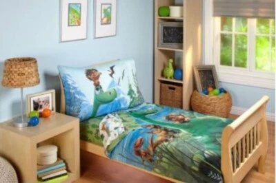 Disney Good Dino 4 Pc Toddler Bedding Comforter Flat Fitted Sheet Pillow Case - Image 1 of 4