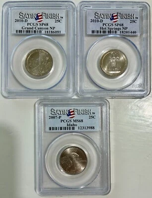 Satin Finish Quarter Lot! 3 PCGS Slabbed Satin Finish Unc. Washington Quarters - Image 1 of 2