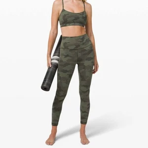 Leggings Lululemon Align tiro alto 25" verde camuflaje mujeres 4 pantalones de yoga ropa deportiva - Imagen 1 de 12