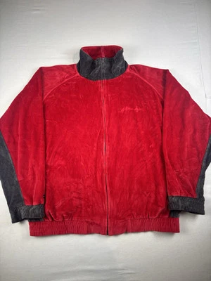 Vintage Platinum Fubu Jacket Mens XL Red Velour Full Zip Track Coat Hip Hop Y2k - Image 1 of 4