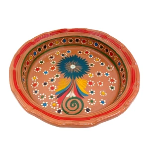 Mexican Red Clay Pottery Platter Redware Kitchen Bowl Rustic Capula Large - Picture 1 of 5