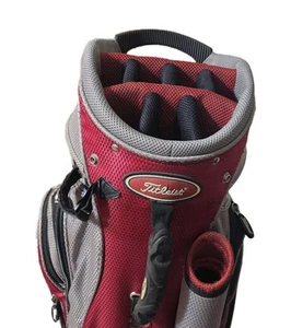 Titleist Cart 15 Way Golf Bag Red /Black Umbrella Putter Slot WITH HOOD - Picture 1 of 10