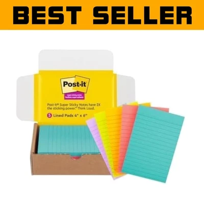 Double Sticking Power Super Sticky Lined Notes | 4x6, 90 Sheets per Pad - Image 1 of 4
