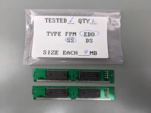 (2) POWMEM 4MB EDO SIMMs, 72-pin RAM Memory Sticks (8MB Total) - Picture 1 of 3