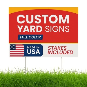 Custom Yard Signs with Metal Stakes – UV Printed Waterproof 4mm Corrugated - Picture 1 of 6
