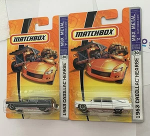 Matchbox Two Car Lot Black And White 1963 Cadillac Hearses Very Rare From 2007! - Picture 1 of 8