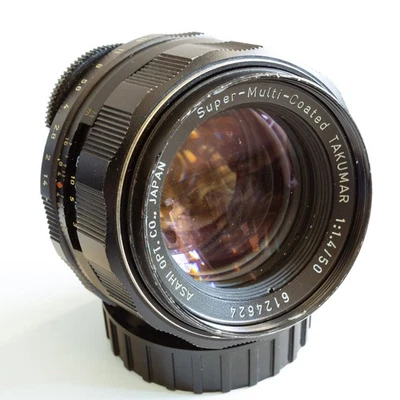 Super-Multi-Coated Takumar 50mm f1.4 M42 Lens w/ Caps - Image 1 of 4