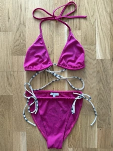 Burberry Women's Pink Nova Check Two-Piece Bikini Swimsuit Size L - Picture 1 of 13