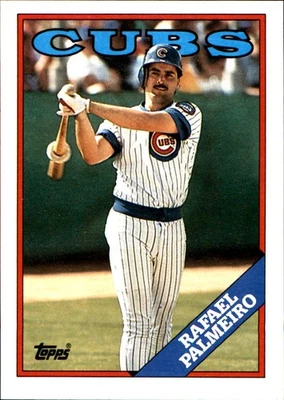 Rafael Palmeiro 1988 Topps #186 Chicago Cubs FREE SHIPPING AutographDen - Image 1 of 2