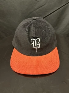 NEW Black Scale Blvck Scvle Orange Black Corduroy Trucker Hat Snapback - Picture 1 of 4