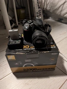 Nikon D3300 Black VR Digital SLR Camera with AF-P DX 18-55mm Lens, Box & Bag - Picture 1 of 10