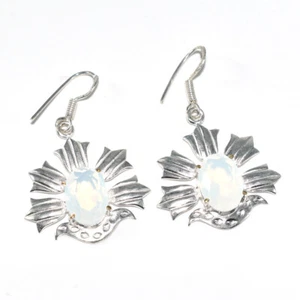 Faceted Milky Opalite Quartz Gemstone Hot Selling Earring 1'' to 2'' D519 - Picture 1 of 5