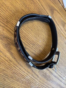 CINTURA CAPELLI DI MUCCA BRIGHTON IN PELLE, STAMPA ANIMALIER, TAGLIA 28, ha bisogno di smalto COSÌ SPLENDIDA! - Foto 1 di 12