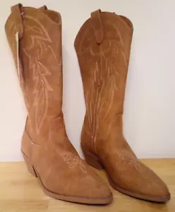 Neu mit Etikett No Boundaries hohe Damen-Westernstiefel aus Kunstleder braun Größe 11 - Bild 1 von 10