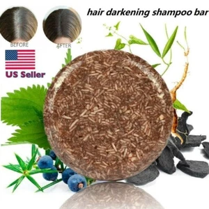 2PCS Hair Darkening Shampoo Bar Soap Hair Gray Reverse Polygonum Essence New USA - Picture 1 of 18