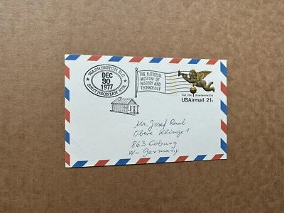US 1975 Postal Card to Germany #UXC16 +Smithsonian CXL +1-Line Msg +Neat - Image 1 of 2