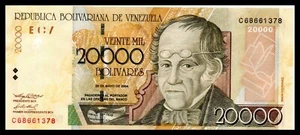 Venezuela VF Note 20000 Bolívares Bs 2004 P-86c (envío bajo con seguimiento) - Imagen 1 de 2
