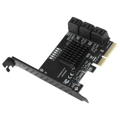 6 Port PCI-E Expansion Card Board Adapter PCI-E x4x8x16 6G SATA3.0 For ASMedia - image 1 of 4