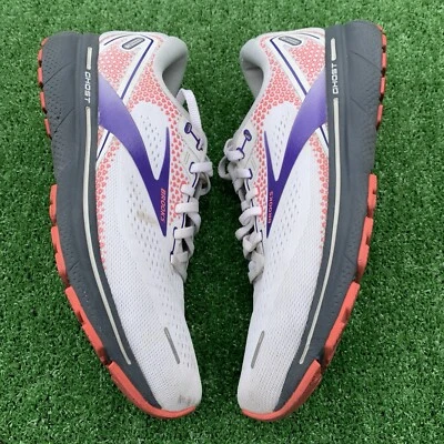 Brooks Ghost 14 Mujer 10.5 Zapatos Entrenador de Distancia Neutro Carretera Blanco Púrpura Foto 1 de 4